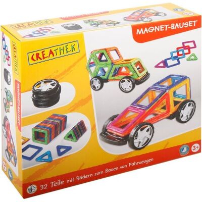 VEDES Großhandel GmbH - Ware Creathek Magnet-Bauset mit Rädern, 32 Teile VEDES Großhandel GmbH - Ware Creathek Magnet-Bauset mit Rädern, 32 Teile