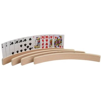Philos 6698 - Spielkartenhalter aus Holz, 35 cm, 4er Set, ohne Spielkarten, Holz Philos 6698 - Spielkartenhalter aus Holz, 35 cm, 4er Set, ohne Spielkarten, Holz