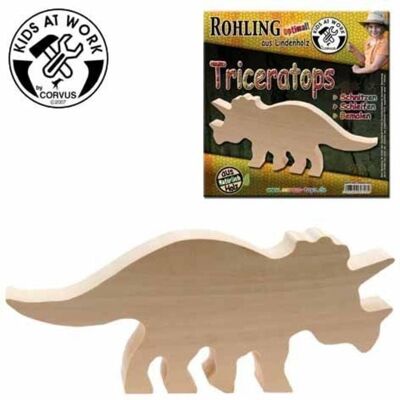 Corvus A600708 - Kids-at-Work, Schnitz-Rohling Triceratops, Lindenholz, 22x10x3cm Corvus A600708 - Kids-at-Work, Schnitz-Rohling Triceratops, Lindenholz, 22x10x3cm