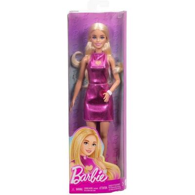 Mattel GmbH Barbie Fashionista Puppe im pinken Metallic-Kleid mit Herz-Aussparung Mattel GmbH Barbie Fashionista Puppe im pinken Metallic-Kleid mit Herz-Aussparung