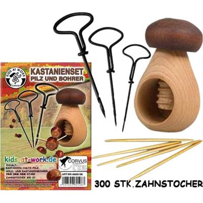Corvus Kastanienset Pilz und Bohrer Corvus Kastanienset Pilz und Bohrer