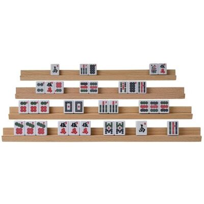 Philos Spielsteinhalter aus Holz, 4er Set, für Domino und Mah Jongg, ohne Spielsteine, 35 cm, Philos Spielsteinhalter aus Holz, 4er Set, für Domino und Mah Jongg, ohne Spielsteine, 35 cm,