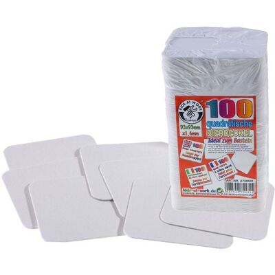 Corvus A750531 - Kids-at-Work, Bierdeckel, 100 Stück, quadratisch, blanco, 93x93mm Corvus A750531 - Kids-at-Work, Bierdeckel, 100 Stück, quadratisch, blanco, 93x93mm