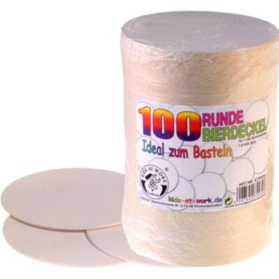 Corvus A750510 - Kids at work, 100x Bierdeckel blanko rund, Bastelmaterial Corvus A750510 - Kids at work, 100x Bierdeckel blanko rund, Bastelmaterial