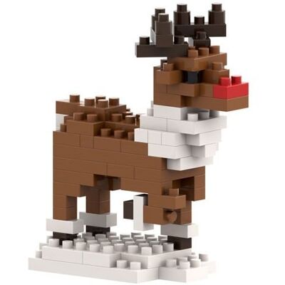 Schäfer Toy Company GmbH BRIXIES 220053 - Postkarte Rentier mit 3D Konstruktionsbausatz aus Ministeinen, 89 Teile Schäfer Toy Company GmbH BRIXIES 220053 - Postkarte Rentier mit 3D Konstruktionsbausatz aus Ministeinen, 89 Teile