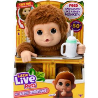 Moose Toys Ltd Little Live Pets My Baby Monkey: Interaktiver Spielzeugaffe Mango mit über 50 Geräuschen und Reaktionen Moose Toys Ltd Little Live Pets My Baby Monkey: Interaktiver Spielzeugaffe Mango mit über 50 Geräuschen und Reaktionen