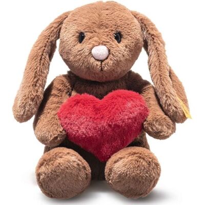 Steiff 081118 - Hoppie Hase Love, braun/rot, mit Herz, Plüsch, 16 cm Steiff 081118 - Hoppie Hase Love, braun/rot, mit Herz, Plüsch, 16 cm