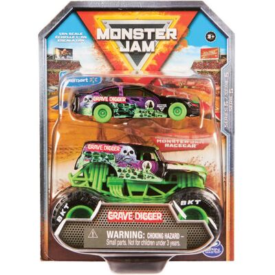 Spin Master MNJ Monster Jam Truck & Racecar 2-Pack Spin Master MNJ Monster Jam Truck & Racecar 2-Pack