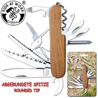 Corvus A750226 - Kids at work, Prima-Taschenmesser, Holzgriff natur Corvus A750226 - Kids at work, Prima-Taschenmesser, Holzgriff natur