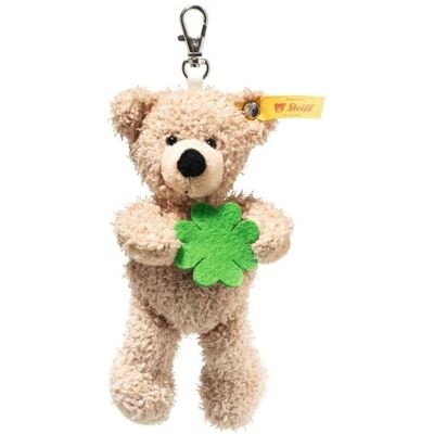 Steiff 112621 - Anhänger Fynn Teddybär Good Luck, Teddy mit Kleeblatt, beige/grün, Plüsch-Schlüsselanhänger, 12 cm Steiff 112621 - Anhänger Fynn Teddybär Good Luck, Teddy mit Kleeblatt, beige/grün, Plüsch-Schlüsselanhänger, 12 cm