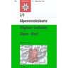 Deutscher Alpenverein DAV Alpenvereinskarte 02/1 Allgäuer - Lechtaler Alpen - West 1 : 25 000