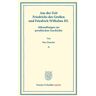 Duncker & Humblot Aus der Zeit Friedrichs des Großen und Friedrich Wilhelms III.