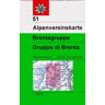 Deutscher Alpenverein DAV Alpenvereinskarte 51 Brentagruppe 1 : 25 000