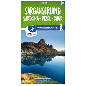 Kümmerly+Frey Sarganserland Sardona - Pizol - Chur 22 Wanderkarte Kümmerly+Frey Sarganserland Sardona - Pizol - Chur 22 Wanderkarte
