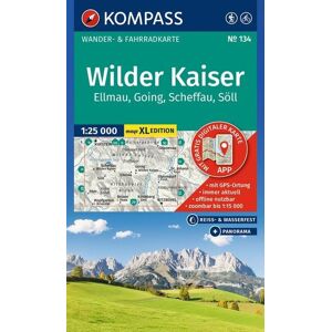 Kompass-Karten KOMPASS Wanderkarte 134 Wilder Kaiser, Ellmau, Going, Scheffau, Söll 1:25.000 Kompass-Karten KOMPASS Wanderkarte 134 Wilder Kaiser, Ellmau, Going, Scheffau, Söll 1:25.000