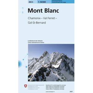 Swisstopo 492S Mont Blanc Schneesportkarte Swisstopo 492S Mont Blanc Schneesportkarte