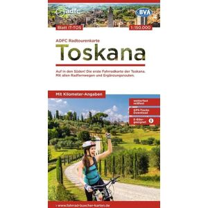 Kompass-Karten BVA ADFC Radtourenkarte Toskana 1:150.000 Kompass-Karten BVA ADFC Radtourenkarte Toskana 1:150.000