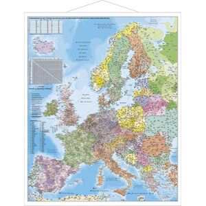 Stiefel Eurocart Stiefel Wandkarte Großformat Europa, PLZ, mit Metallstäben Stiefel Eurocart Stiefel Wandkarte Großformat Europa, PLZ, mit Metallstäben