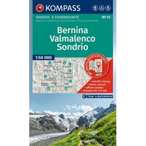 Kompass-Karten KOMPASS Wanderkarte 93 Bernina, Valmalenco, Sondrio 1:50.000 Kompass-Karten KOMPASS Wanderkarte 93 Bernina, Valmalenco, Sondrio 1:50.000