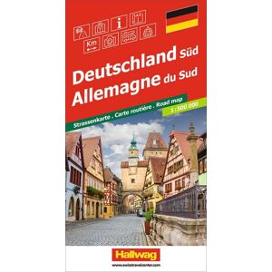 Hallwag Strassenkarte Deutschland Süd 1:500.000 Hallwag Strassenkarte Deutschland Süd 1:500.000