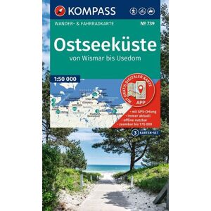 Kompass-Karten KOMPASS Wanderkarten-Set 739 Ostseeküste, von Wismar bis Usedom (3 Karten) 1:50.000 Kompass-Karten KOMPASS Wanderkarten-Set 739 Ostseeküste, von Wismar bis Usedom (3 Karten) 1:50.000