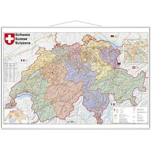 Stiefel Eurocart Schweiz Postleitzahlen 1 : 400 000. Wandkarte laminiert mit Metallbeleitung Stiefel Eurocart Schweiz Postleitzahlen 1 : 400 000. Wandkarte laminiert mit Metallbeleitung
