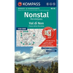 Kompass-Karten KOMPASS Wanderkarte 95 Nonstal, Mendelpass, Val di Non, Passo della Mendola 1:50.000 Kompass-Karten KOMPASS Wanderkarte 95 Nonstal, Mendelpass, Val di Non, Passo della Mendola 1:50.000