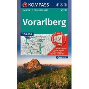 Kompass-Karten KOMPASS Wanderkarten-Set 292 Vorarlberg (2 Karten) 1:50.000 Kompass-Karten KOMPASS Wanderkarten-Set 292 Vorarlberg (2 Karten) 1:50.000