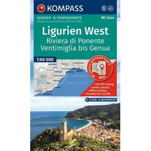 Kompass-Karten KOMPASS Wanderkarte 2444 Ligurien West - Riviera di Ponente, Ventimiglia bis Genua 1:60.000 Kompass-Karten KOMPASS Wanderkarte 2444 Ligurien West - Riviera di Ponente, Ventimiglia bis Genua 1:60.000