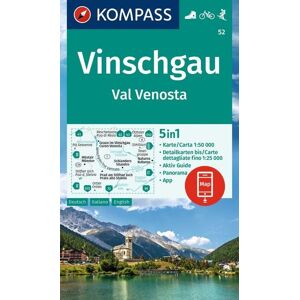 Kompass-Karten KOMPASS Wanderkarte 52 Vinschgau / Val Venosta 1:50.000 Kompass-Karten KOMPASS Wanderkarte 52 Vinschgau / Val Venosta 1:50.000