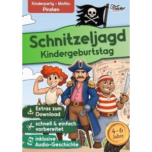 Stift+Feder Kinderbücher Schnitzeljagd Kindergeburtstag mit Audio-Geschichte "Piet und die wilden Piraten" für Kinder von 4-6 Jahren Stift+Feder Kinderbücher Schnitzeljagd Kindergeburtstag mit Audio-Geschichte "Piet und die wilden Piraten" für Kinder von 4-6 Jahren