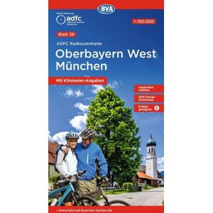Kompass-Karten BVA ADFC Radtourenkarte Oberbayern West München 1:150.000 Kompass-Karten BVA ADFC Radtourenkarte Oberbayern West München 1:150.000