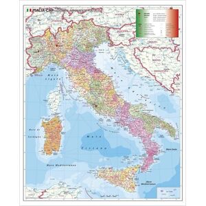 Stiefel Eurocart Stiefel Wandkarte Großformat Italien, Postleitzahlen, italienische Ausgabe, ohne Metallstäbe Stiefel Eurocart Stiefel Wandkarte Großformat Italien, Postleitzahlen, italienische Ausgabe, ohne Metallstäbe