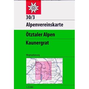 Deutscher Alpenverein DAV Alpenvereinskarte 30/3 Ötztaler Alpen Kaunergrat Deutscher Alpenverein DAV Alpenvereinskarte 30/3 Ötztaler Alpen Kaunergrat