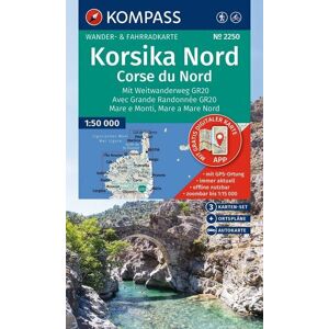 Kompass-Karten KOMPASS Wanderkarten-Set 2250 Korsika Nord, Corse du Nord, Weitwanderweg GR20 (3 Karten) 1:50.000 Kompass-Karten KOMPASS Wanderkarten-Set 2250 Korsika Nord, Corse du Nord, Weitwanderweg GR20 (3 Karten) 1:50.000