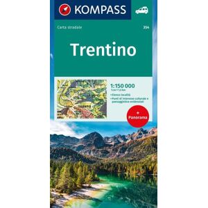 Kompass-Karten KOMPASS Autokarte Trentino 1:150.000 Kompass-Karten KOMPASS Autokarte Trentino 1:150.000