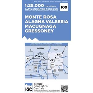 Istituto Geografico Centr Wanderkarte 109 Monte Rosa, Valesia 1:25000 Istituto Geografico Centr Wanderkarte 109 Monte Rosa, Valesia 1:25000