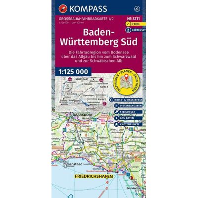 KOMPASS Freytag & Berndt KOMPASS Großraum Fahrradkarte 3711 Baden-Württemberg Süd, die Fahrradregion vom Bodensee über das Allgäu bis zum Schwarzwald und der Schwäbischen Alb; mit Knotenpunkten 1:125.000 KOMPASS Freytag & Berndt KOMPASS Großraum Fahrradkarte 3711 Baden-Württemberg Süd, die Fahrradregion vom Bodensee über das Allgäu bis zum Schwarzwald und der Schwäbischen Alb; mit Knotenpunkten 1:125.000