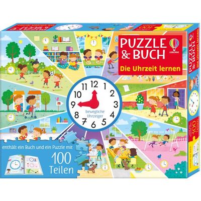 Usborne Publishing Puzzle & Buch: Die Uhrzeit lernen Usborne Publishing Puzzle & Buch: Die Uhrzeit lernen