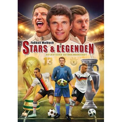 Dhamma Verlag Fußball-Malbuch STARS & LEGENDEN der deutschen Nationalmannschaft ab 6 Jahren mit 50 Motiven zum Ausmalen - ohne Spielersteckbrief Dhamma Verlag Fußball-Malbuch STARS & LEGENDEN der deutschen Nationalmannschaft ab 6 Jahren mit 50 Motiven zum Ausmalen - ohne Spielersteckbrief