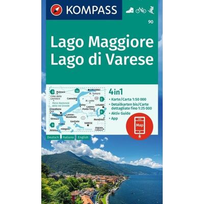 Kompass-Karten KOMPASS Wanderkarte 90 Lago Maggiore, Lago di Varese 1:50.000 Kompass-Karten KOMPASS Wanderkarte 90 Lago Maggiore, Lago di Varese 1:50.000