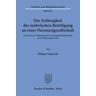 Duncker & Humblot Die Zulässigkeit der mehrfachen Beteiligung an einer Personengesellschaft