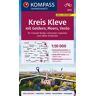 Kompass-Karten KOMPASS Fahrradkarte 3213 Kreis Kleve mit Geldern, Moers, Venlo mit Knotenpunkten 1:50.000