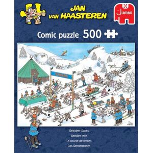 Jumbo Spiele Jumbo 20051 - Jan van Haasteren, Das Rentierrennen, Comic-Puzzle, 500 Teile