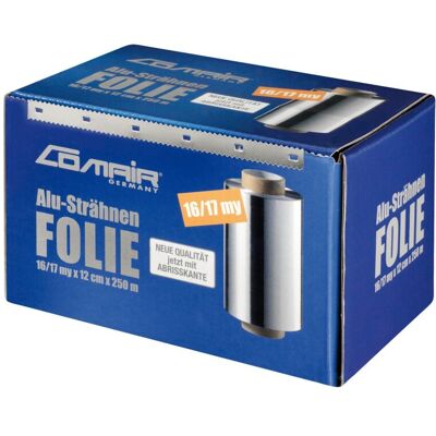 Comair Alusträhnenfolie 16/17 my 12cm x 250m silber Comair Alusträhnenfolie 16/17 my 12cm x 250m silber