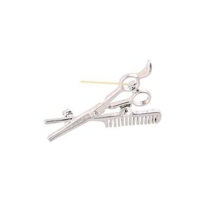 A&A Brosche mit Kamm und Schere A&A Brosche mit Kamm und Schere