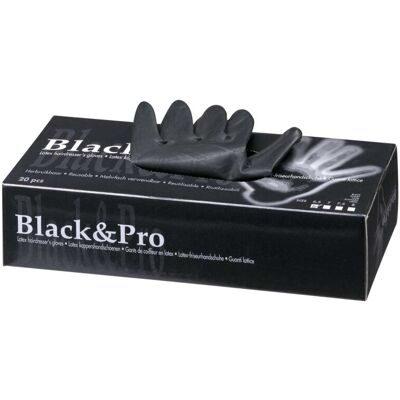 Black&Pro Latexhandschuhe puderfrei schwarz groß 20er Box Black&Pro Latexhandschuhe puderfrei schwarz groß 20er Box