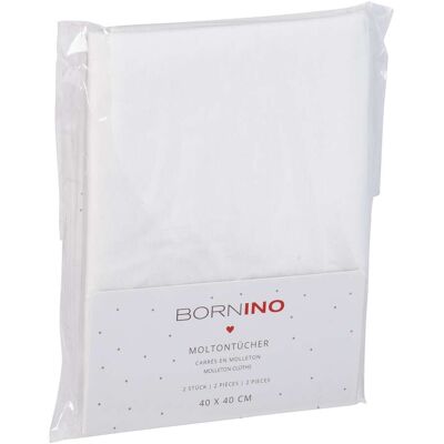Bornino 2er-Pack Moltontücher 40x40 cm weiss unisex Bornino 2er-Pack Moltontücher 40x40 cm weiss unisex