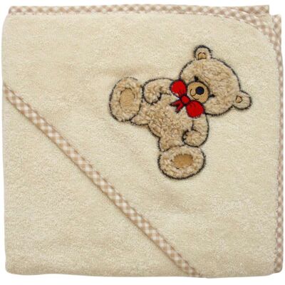 Wörner Teddy Natur Kapuzenbadetuch - 80x80 cm Wörner Teddy Natur Kapuzenbadetuch - 80x80 cm