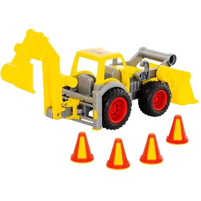 Wader ConsTruck Radlader mit Heckbagger sortiert gelb unisex Wader ConsTruck Radlader mit Heckbagger sortiert gelb unisex